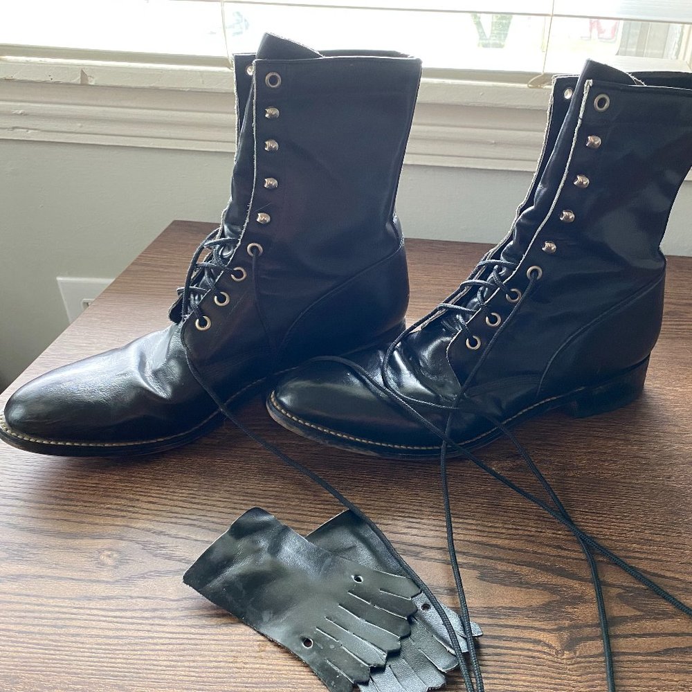 JUSTIN DIAMOND Black Combat Boots- sz mens 9.5